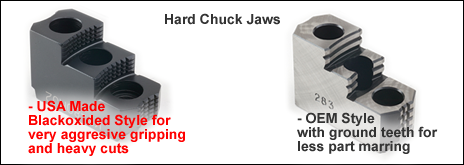 Hard Chuck Jaws - Serrated, Tongue & Groove